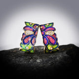 925 Silver Vintage Flower Earring Enamel Daisy Ladies Earrings