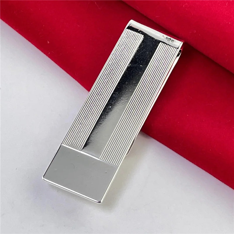 925 Silver Wallet Stripe Line Wallet Jewelry Gift
