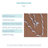 925 Silver Water Drop Necklace For Women Men Jewelry
