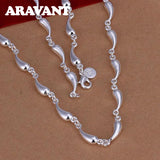 925 Silver Water Drop Necklace For Women Men Jewelry