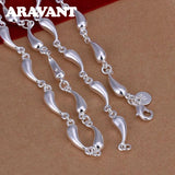 925 Silver Water Drop Necklace For Women Men Jewelry