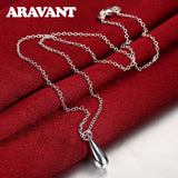 925 Silver Water Drop Necklace Chain for Women