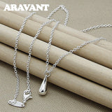 925 Silver Water Drop Necklace Chain for Women