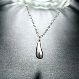 925 Silver Water Drop Necklace Chain for Women