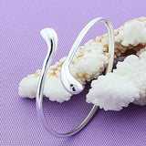 925 Silver Water Drop Cuff Bracelet Bangle Women Wedding Jewelry