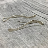 925 Silver Wave Arc Clip Earrings Women