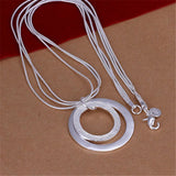 925 Silver Retro Geometric Pendant Necklace Earrings Set