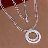925 Silver Retro Geometric Pendant Necklace Earrings Set