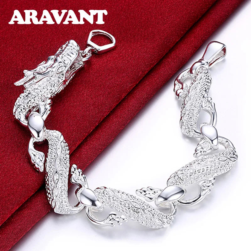925 Silver Dragon Bracelets&Bangles For Women&Men Party Silver Jewelry