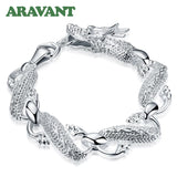 925 Silver Dragon Bracelets&Bangles For Women&Men Party Silver Jewelry