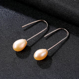 925 Silver Pearl Long Drop Earring Wedding Jewelry