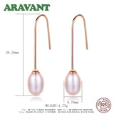 925 Silver Pearl Long Drop Earring Wedding Jewelry