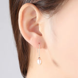 925 Silver Pearl Long Drop Earring Wedding Jewelry