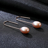 925 Silver Pearl Long Drop Earring Wedding Jewelry