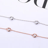 925 Silver Women Engagement O-chain Choker Necklace