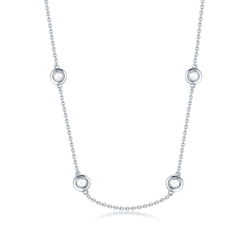 925 Silver Women Engagement O-chain Choker Necklace