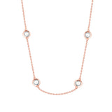 925 Silver Women Engagement O-chain Choker Necklace
