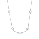 925 Silver Women Engagement O-chain Choker Necklace