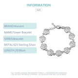 925 Silver Women Flowers Bracelets Wedding Jewelry Accessories