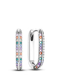 925 Silver Women Hoop Earrings Double Heart Wear Shape Star Earring