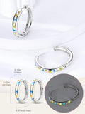 925 Silver Women Hoop Earrings Double Heart Wear Shape Star Earring