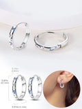 925 Silver Women Hoop Earrings Double Heart Wear Shape Star Earring