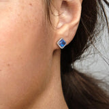 925 Silver Women Hoop Earrings Sparkling Double Heart Shape Star Earring Gift