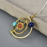 925 Silver Solar System Pendants Set