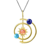 925 Silver Solar System Pendants Set