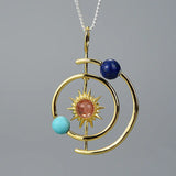 925 Silver Solar System Pendants Set