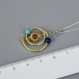 925 Silver Solar System Pendants Set