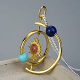 925 Silver Solar System Pendants Set