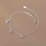 925 Silver Little Bear Anklet Leg Chain Rose