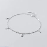 925 Silver Women's Anklet Musical Note Foot Bracelet Rose Platinum
