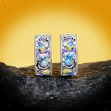 925 Silver Women's Earrings Colored Flowers Epoxy Enamel Jewelry
