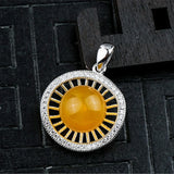 925 Silver Zircon Pendant Blank For Half-Drilled Round Beads
