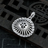 925 Silver Zircon Pendant Blank For Half-Drilled Round Beads