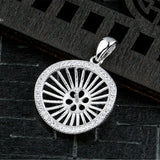 925 Silver Zircon Pendant Blank For Half-Drilled Round Beads