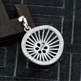 925 Silver Zircon Pendant Blank For Half-Drilled Round Beads