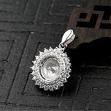 925 Silver Zircon Pendant Blank for 8mm Round Beads/Pearls P315B