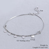 925 Silver Coins Anklet Bracelet Enkelbandje Tornozeleira Bohemian Vintage Gift