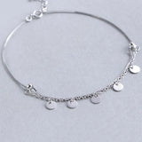 925 Silver Coins Anklet Bracelet Enkelbandje Tornozeleira Bohemian Vintage Gift