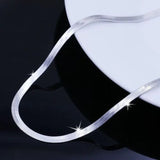 925 Silver 4MM Chain Necklace for Women Couple Fine Jewelry