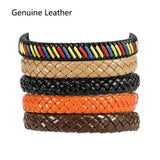 925 Silver Men Jewelry Buddha Bracelet Punk Leather Bracelet