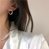 925 Silver-white Flash Earrings Women Ear Buckles Party Gift