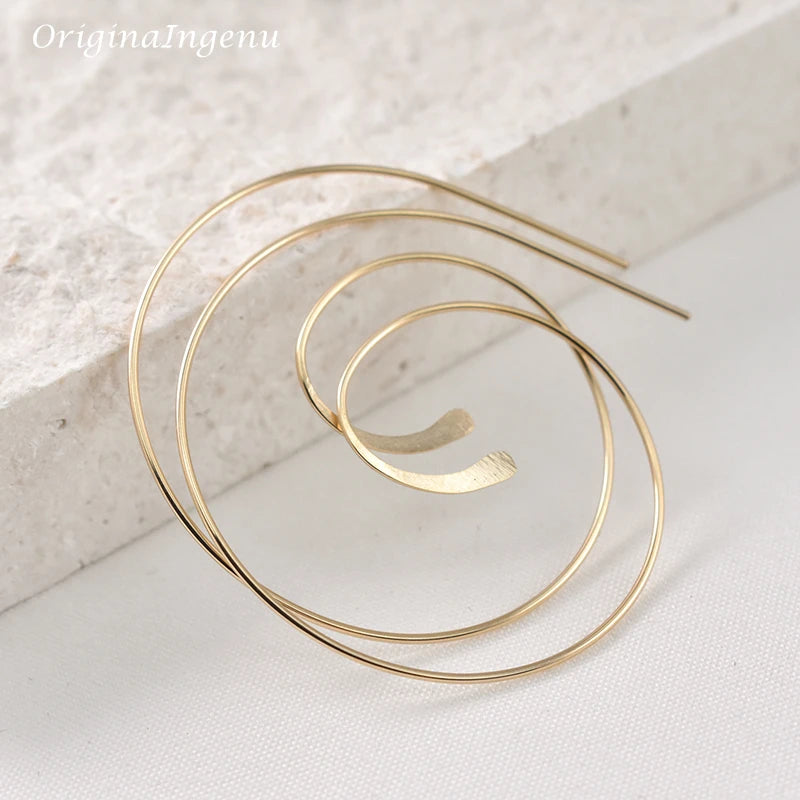 Vintage Boho Hammered 925 Silver Hoops Earrings for Women