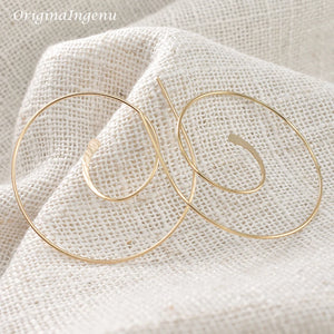 Vintage Boho Hammered 925 Silver Hoops Earrings for Women