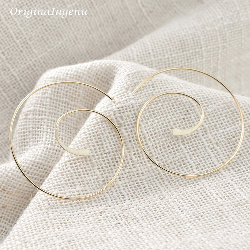 Vintage Boho Hammered 925 Silver Hoops Earrings for Women