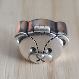 925 Silver Bear Head Photo Box Beads Fit European Troll Bracelet