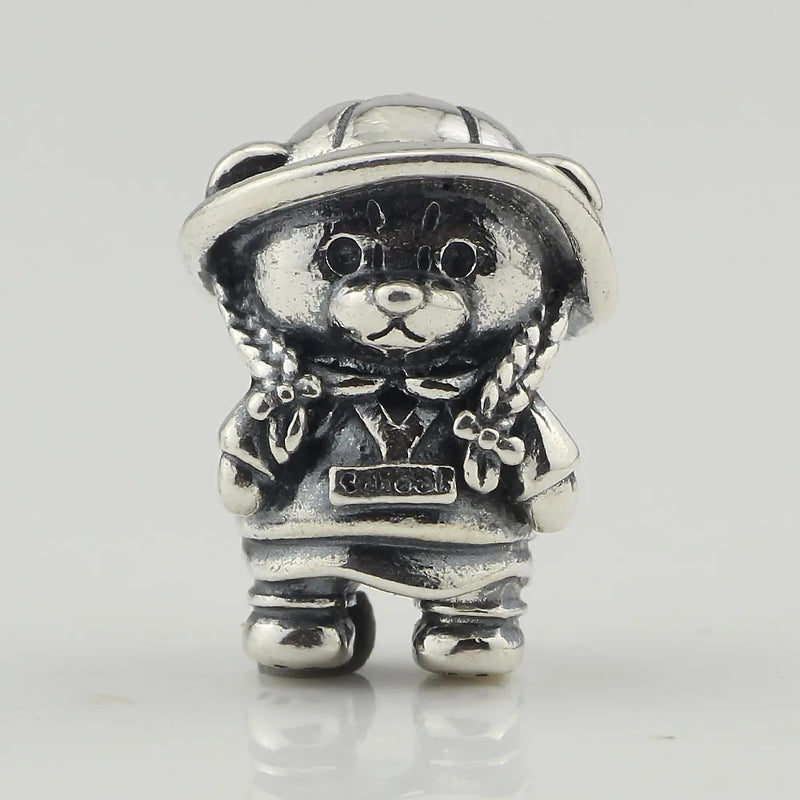 925 Silver Beads Kindergarten Backpack Female Bear Basic Chain Beads